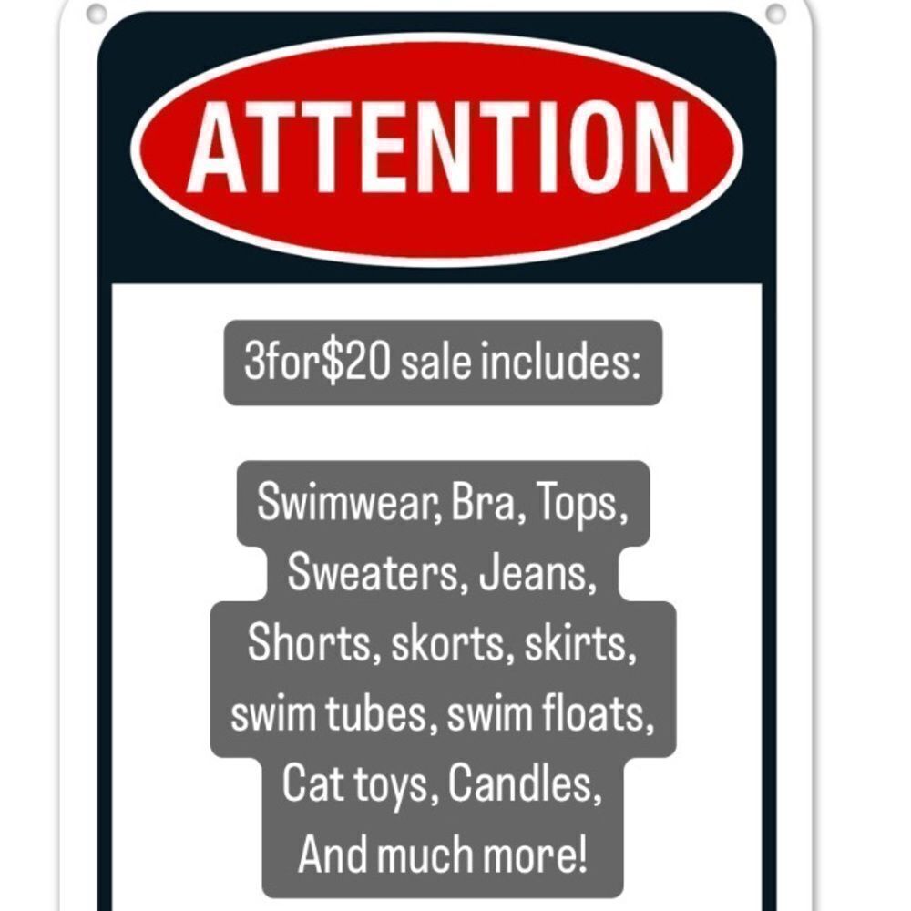 3for$20 sale! More than 5000 items to choose from!